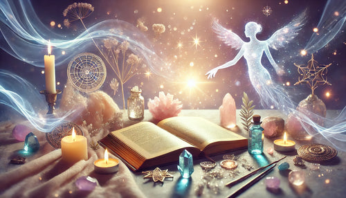 Serene image for Spiritual Counselor eCourse, featuring soft light, glowing crystals, an open book, and gentle energy, symbolizing spiritual guidance and healing